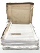 A 600mm x 600mm white finish radiator