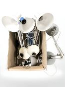 A group of Scandinavian angle poised lamps.