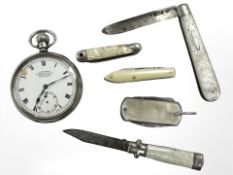 A Northern Goldsmiths silver pocket watch,