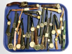 Approximately thirty five wristwatches, miscellaneous makes, in varying states of repair.