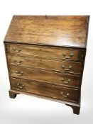 A 19th century mahogany fall fronted bureau,
