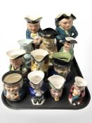 A collection of Toby and character jugs.