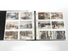 An album containing approximately 420 postcards, including Rafael Tuck, birthday greetings cards,