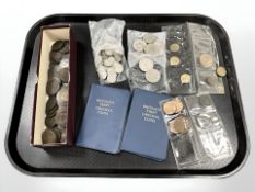 Assorted British pre-decimal coins, half crowns, Victorian pennies,