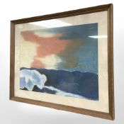 Danish School : Abstract landscape, watercolour, 54 cm x 38 cm.