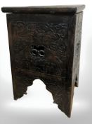 A Chinese carved hardwood plant stand, height 48 cm.