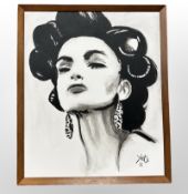 Yeti (Contemporary) : Portrait of a lady, acrylic, 40 cm x 47 cm.