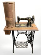 A Singer treadle sewing machine
