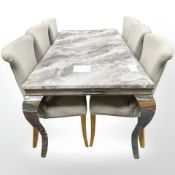 A Barker and Stonehouse contemporary marble effect dining room table,