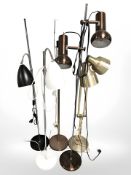 Five Scandinavian standard lamps (Continental plugs)