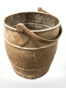 A 19th century copper swing handled pail, height 47 cm including handle.