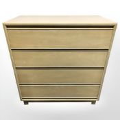 A Kroehler pine and ply four drawer chest,