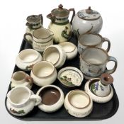 A collection of Torquay and Dartmouth pottery.