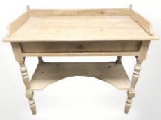 A 19th century pine wash stand 94 cm wide x 52 cm deep x 85 cm high