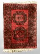 A Turkoman rug, Afghanistan, 93 cm x 62 cm.