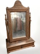 A scumbled pine dressing table mirror, height 72 cm.