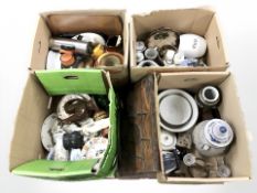 A large quantity of Scandinavian ceramics, rum topped storage jar, kitchen wares, teatpots,