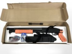 An M58B BB pump action shotgun.