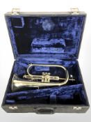 A York brass flugelhorn, numbered 211607, in carry case.