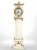 A 19th century Continental painted and gilt drum head longcase clock signed Jens Jaspersen,