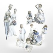 A large Lladro figure group of a lady and gentleman, height 44 cm,