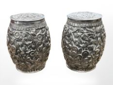A pair of Indian silver barrel-shaped sifters, height 5.5cm CONDITION REPORT: 120.