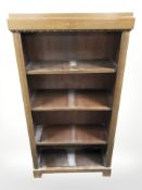 A Continental mahogany and pine open bookcase,