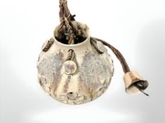 A 20th century Scandinavian earthenware conical light fitting, shade 36 cm diameter.