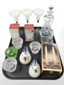 A group of Scandinavian glass tea light holders including Holmegaard,