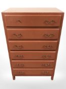 A Scandinavian painted pine six drawer chest, 70 cm x 41 cm x 111 cm.