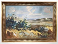 Danish School : A view towards dunes, oil on canvas, 96 cm x 66 cm.