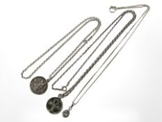 Three sterling silver necklaces each with pendants CONDITION REPORT: 19g.