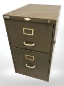 An Art metal two drawer filing chest,