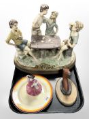 An Italian figure group of children playing cards, a further Leonardo Collection figurine,