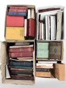 A collection of stamp catalogues, hand books and other philatelic materials.