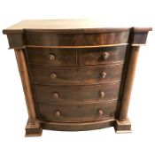 A Victorian mahogany five drawer Scotch chest,