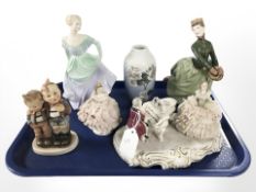 A Royal Doulton figure 'Grace' HN2318, a Coalport ladies of fashion figure 'Stella',