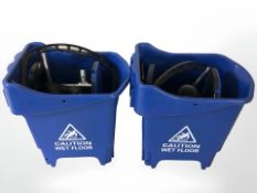 Two Bentley floor cleaning buckets on castors.
