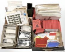 Many hundreds of stamps, monochrome postcards,