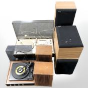 A Yamaha Natural Sound System MS-2B, an Alba Model 772 turntable,