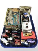 Die cast Matchbox delivery vans, Mystery battery powered Police car with box,