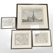 John Cade (Publisher) A South West View of Darlington Church in the County of Durham,