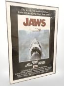 A 20th century poster of 'Jaws', total dimension 70 cm x 100 cm.