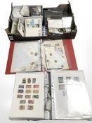 Assorted stamps, loose and in albums, some 19th century examples.