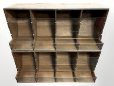 A painted ply filing unit, 96 cm x 37 cm x 89 cm.