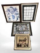 Four Newcastle United framed montages and pictures, largest 60 cm x 43 cm overall.
