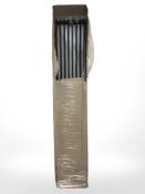 A 300 x 1800 mm metallic grey radiator