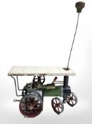 A Mamod live steam engine.