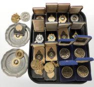 A collection of shooting medals, some boxed.