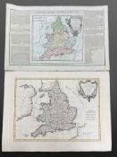 Two 18th century hand coloured French maps of the British isles, each approximately 53 cm x 39 cm.